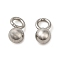 201 Stainless Steel Charms, Ball Charm, Stainless Steel Color, 6x3mm, Hole: 1.6mm