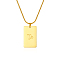 Stylish Stainless Steel 12 Zodiac Rectangle Pendant Necklaces for women, Golden, Capricorn
