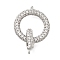 Brass Cubic Zirconia Fold Over Clasps, Cadmium Free & Nickel Free & Lead Free, Ring, Platinum, 23mm