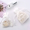 Drawstring Organza Jewelry Gift Bags, Rectangle, White, 14x10cm