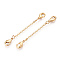 Brass Cable Chain Chain Extender, End Chains with Double Lobster Claw Clasps, Cadmium Free & Nickel Free & Lead Free, Real 18K Gold Plated, 35~40x2mm