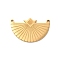 Bohemian Style 304 Stainless Steel Pendant, Half Round, Golden, 15.5x25x1mm, Hole: 1.4mm