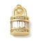 Rack Plating Brass Micro Pave Cubic Zirconia Pendants, Long-Lasting Plated, Lead Free & Cadmium Free, Lock Charms, with Jump Ring, Real 18K Gold Plated, 14.5x9.5x5mm, Hole: 3mm