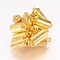 Brass Magnetic Clasps with Loops, Nickel Free, Column, Golden, 16x6mm, Hole: 1.5mm