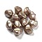 Spray Painted ABS Plastic Beads, Imitation Pearl, Nuggest, Dyed, AB Color Plated, Dark Goldenrod, 15x13~15x12~13mm, Hole: 2mm