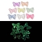 Luminous Transparent Acrylic Beads, with Glitter Powder, Glow in the Dark Beads, Bowknot, Mixed Color, 14x22.5x6.5mm, Hole: 1.5mm, 495pcs/500g