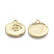 Alloy Pendants, Oval with Eye, Light Gold, 18x19.5x2.5mm, Hole: 2x2mm