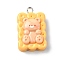Resin Pendants, with Iron Findings, Bear, 26.5x16.5x9mm, Hole: 2mm