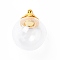 Glass Bottle Pendants, with Brass Cap, Wish Bottle Pendant, Refillable Bottle Pendant, Round, Golden, Clear, 27mm, Hole: 1.8mm