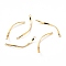 304 Stainless Steel Links Connectors, Twist, Real 18k Gold Plated, 42x2x1mm, Hole: 2mm
