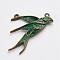 Tibetan Style Alloy Pendants, Swallow, Antique Bronze & Green Patina, 23x22x3mm, Hole: 1mm