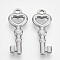 Non-Tarnish 304 Stainless Steel Pendants, Key, Stainless Steel Color, 28x10.5x2.5mm, Hole: 2mm