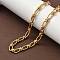 Ion Plating(IP) 304 Stainless Steel Oval Links Necklace for Women, Golden, 17-7/8~18-1/8 inch(45.5~46cm)