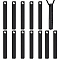 12Pcs Stainless Steel Pendants, Rectangle Charm, Black, 39.5x4.5x4.5mm, Hole: 3mm