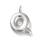 Rack Plating Brass Balloon Letter Pendants, Cadmium Free & Lead Free, Long-Lasting Plated, Platinum, Letter Q, 17.5x13x4.5mm, hole: 2.5mm