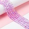 Synthetic Moonstone Beads Strands, Round, Violet, 6mm, Hole: 0.8mm, about 63pcs/strand, 14.57''~15.55''(37~39.5cm)