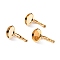 304 Stainless Steel Leverback Earring Settings, Flat Round, Real 18K Gold Plated, Tray: 14mm, 27x16x13.5mm, Pin: 0.7mm