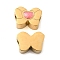 304 Stainless Steel Beads, with Enamel, Bowknot, Real 18K Gold Plated, 5.5x7.5x3.5mm, Hole: 1.9mm