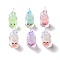 Luminous Transparent Resin Pendants, Drink Bottle Charms with Face, Glow in Dark, Mixed Color, 34x15x15mm, Hole: 1.5mm
