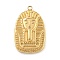 304 Stainless Steel Pendants, Egyptian Pharaoh Charm, Golden, 24x15x3.5mm, Hole: 1.6mm