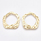 Brass Pendants, Hammered, Nickel Free, Real 18K Gold Plated, 30.5x30x2mm, Hole: 1.4mm