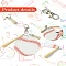 Baseball Acrylic & Wood Pendant Decorations, with Iron Swivel Lobster Claw Clasps, White, 121mm