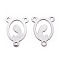 Tarnish Resistant 304 Stainless Steel Links, Chandelier Components, Oval with Virgin, Stainless Steel Color, 20x15x0.8mm, Hole: 1.5mm