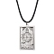 Tarot Card 201 Stainless Steel Pendant Necklaces, with Imitation Leather Cords, Stainless Steel Color, 17.60~17.87 inch(44.7~45.4cm)