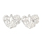 Non-Tarnish 304 Stainless Steel Pendants, Heart Charm, Stainless Steel Color, 26x30x2mm, Hole: 2mm