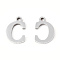 201 Stainless Steel Charms, Alphabet, Letter.C, 9x6x1mm, Hole: 1mm