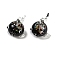 Handmade Lampwork Beads, Pufferfish, Black, 16~17x27~28x19~21mm, Hole: 1.1mm