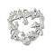 304 Stainless Steel Pendants, Mushroom Garland Heart Charms, Non-Tarnish, Stainless Steel Color, 30x29x2mm, Hole: 2mm