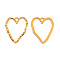 Alloy Hollow Pendants, Textured, Heart, Golden, 35x30x1.5mm, Hole: 4x3mm