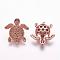 Brass Micro Pave Cubic Zirconia Beads, Tortoise, Orange, 20.5x19x6mm, Hole: 2mm