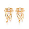 Brass Pave Clear Cubic Zirconia Pendants, Bowknot Charms, Nickel Free, Real 18K Gold Plated, 20x11x3.5~4mm, Hole: 1.4mm