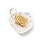 925 Sterling Silver Zakiram Charms, with Jump Rings, Golden & Silver, 12x11x1.5mm, Hole: 3.5mm