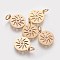 PVD Vacuum Plating 304 Stainless Steel Pendants, Flat Round with Sun, Golden, 14x12x1.1mm, Hole: 3mm