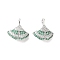 Brass Micro Pave Cubic Zirconia Peg Bails Pendants, Cadmium Free & Nickel Free & Lead Free, for Half Drilled Bead, Leaf, Real Platinum Plated, 14x13.5x6mm, Hole: 3x1.5mm, Pin: 0.5mm