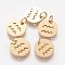 Ion Plating(IP) 304 Stainless Steel Pendants, with Jump Ring, Laser Cut, Flat Round with Constellation/Zodiac Sign, Real 18K Gold Plated, Aquarius, 12x1mm, Hole: 3mm