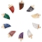 Gemstone Pendants, Top Light Gold Plated, with Iron Loop, Scabbard, Faceted, 20x10.5x5mm, Hole: 1.8mm, 10 colors, 1pc/color, 10pcs