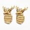Tibetan Style Alloy Cabochons, Christmas Reindeer/Stag, Antique Golden, 72x44x5mm