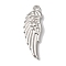 Non-Tarnish 304 Stainless Steel Pendants, Wing Charms, Stainless Steel Color, 29.5x9.5x2.5mm, Hole: 2mm