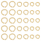 UNICRAFTALE 30Pcs 3 Sizes Stainless Steel Open Jump Rings 10~15mm Textured Round Rings Golden Jump Rings for Jewelry Making DIY Craft Earring Bracelet Choker Making Findings