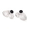 304 Stainless Steel Enamel Stud Earrings, Butterfly, Stainless Steel Color, 37x24.5~25mm