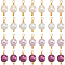 48Pcs 4 Colors ABS Plastic Imitation Pearl Pendants, with Real 18K Gold Plated Rack Plating Brass Findings and Glass Seed Beads, Round Charm, Mixed Color, 16.5x8mm, Hole: 1.6mm, 12pcs/color