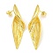 Rack Plating Twist Brass Stud Earrings, Cadmium Free & Lead Free, Real 18K Gold Plated, 50x15.5mm