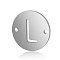 201 Stainless Steel Links connectors, Flat Round with Letter, Stainless Steel Color, Letter.L, 12x0.8mm, Hole: 0.8mm