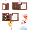 2Pcs 2 Styles Wood Magnetic Flip Top Paintbox, Multifunction Palettes, Painting Supplies, with 2Pcs Steel Binder Clips, Mixed Shapes, 43~73x25~73x10.7~17.5mm