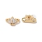 Brass Pave Clear Cubic Zirconia Slide Charms, Cadmium Free & Nickel Free & Lead Free, Crown, Real 18K Gold Plated, 6x10x4.5mm, Hole: 1.2mm