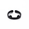 Men's Alloy Cuff Finger Rings, Open Rings, Cadmium Free & Lead Free, Cat, Electrophoresis Black, US Size 6 1/2(16.9mm)